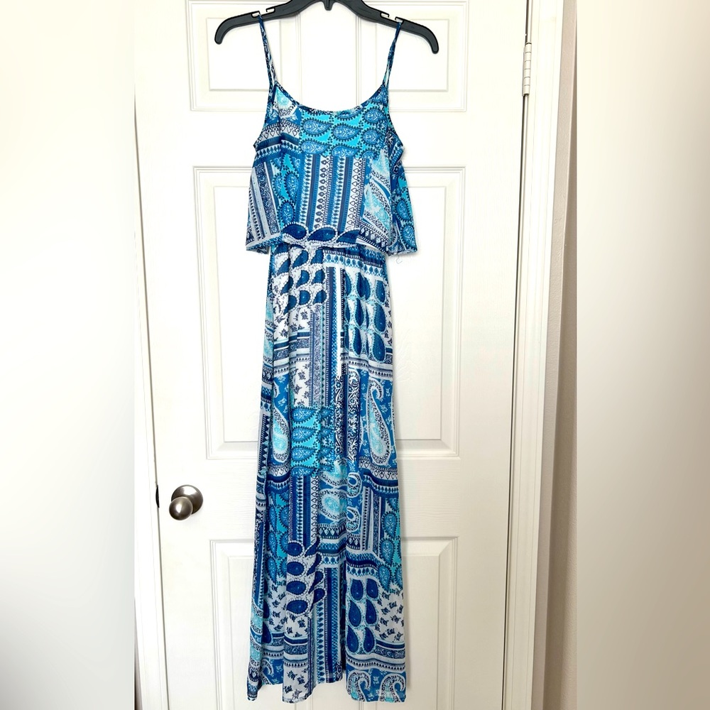 Brand: Liberty Love; Size: X-Small; Color: Blue, White, Teal Multi-Design